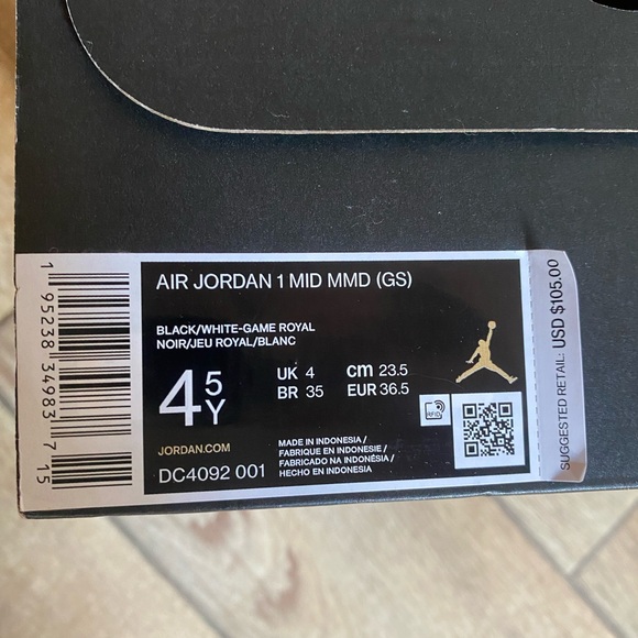 Air Jordan 1MID Multicolor / Kids Size 4.5 - Picture 3 of 9